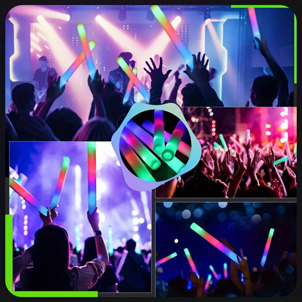 LED Glow Sticks for Party Decorations, Multi-Color Flashing Foam Sticks for Christmas, Weddings, Birthday, Festival, New Year & Halloween Parties (30/67/100/200PCS)