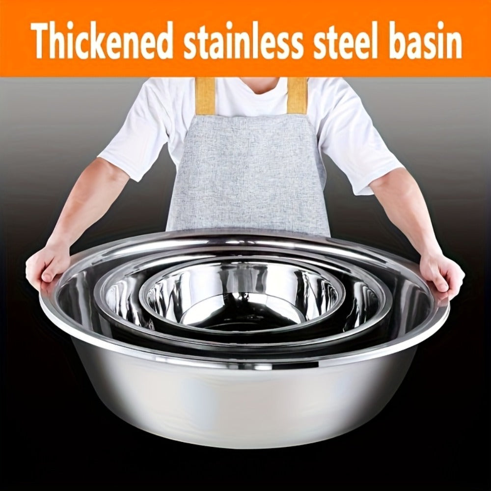 Stainless Steel Mixing Bowl Large 15.75 Inch with Footed Base ¨C Rust-Resistant Salad Bowl, Vegetable & Fruit Washing Basin, Soaking Tub & Dish Pan for Home Kitchen, Durable & Easy to Clean