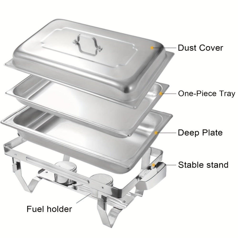 Chafing Dishes Buffet Set 9QT Stainless Steel Food Warmer Trays for Parties Hotel Christmas - 1/2/4/6/8 Pack