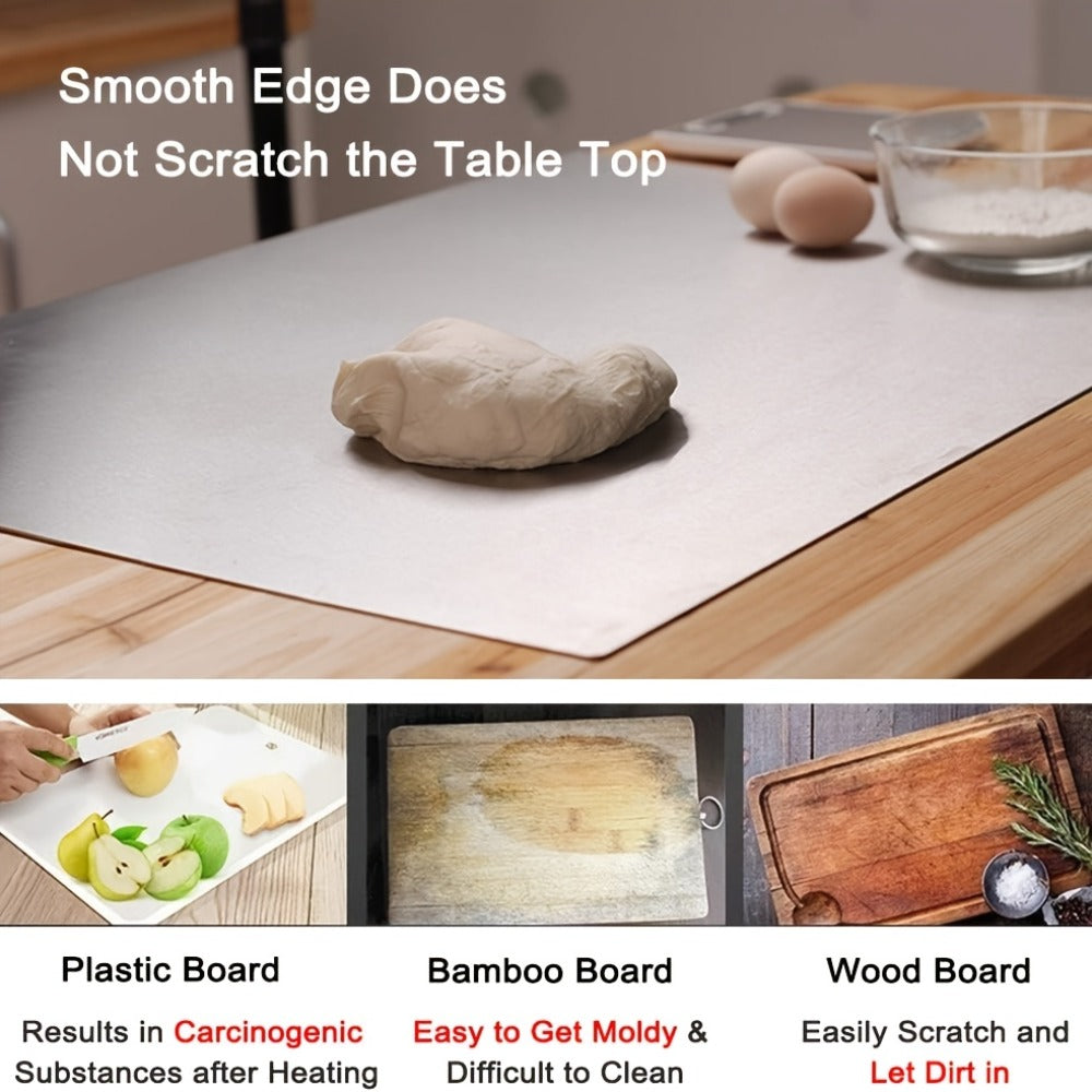 Stainless Steel Cutting Board Extra Large 27.5¡±¡Á19.7¡± Double-Sided 304 Steel Board for Home & Commercial Kitchen - Countertop Protector Breadboard Easy Clean Durable