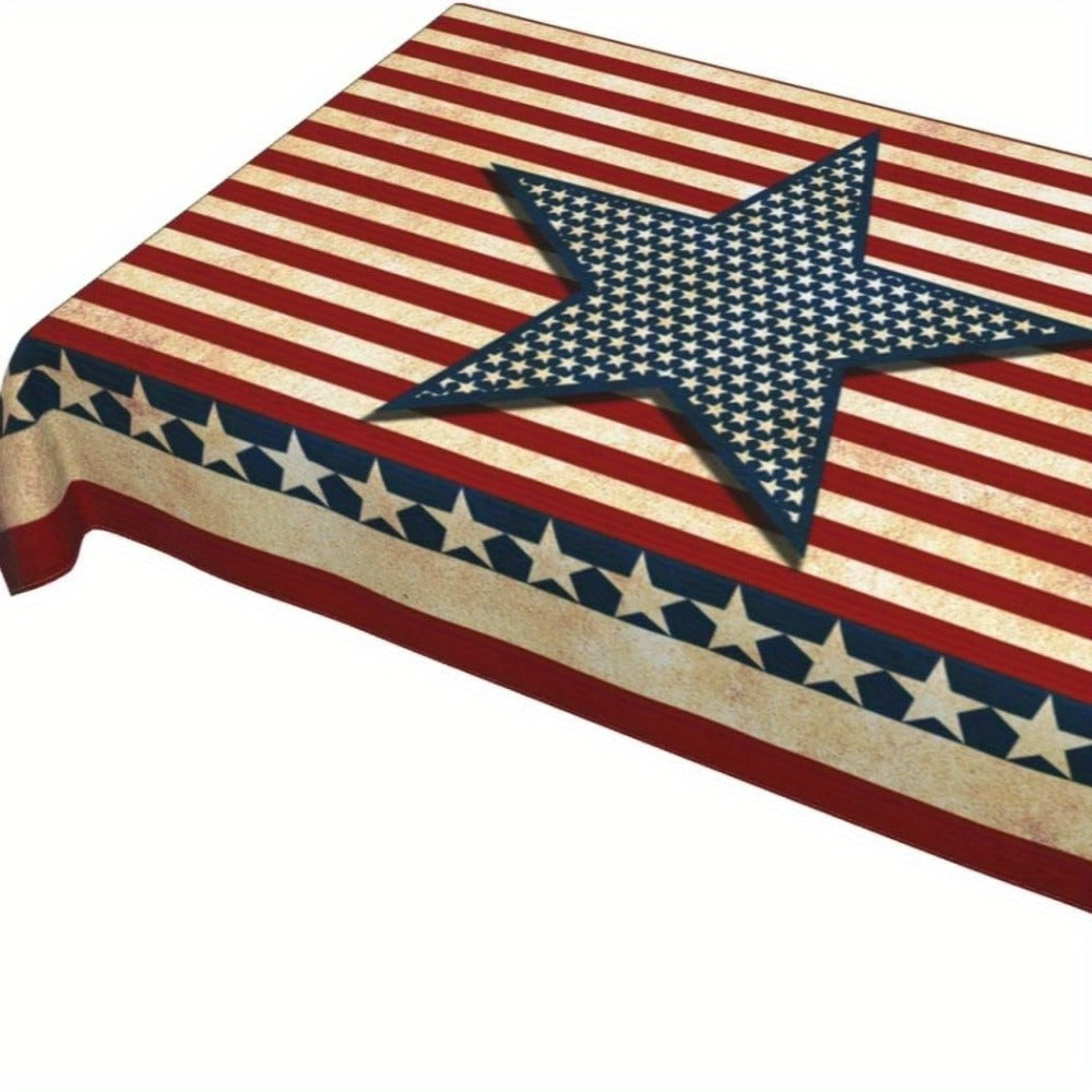 American Flag Rectangular Tablecloth Patriotic Memorial Day 4th of July Table Cover for Home Kitchen Dining Room