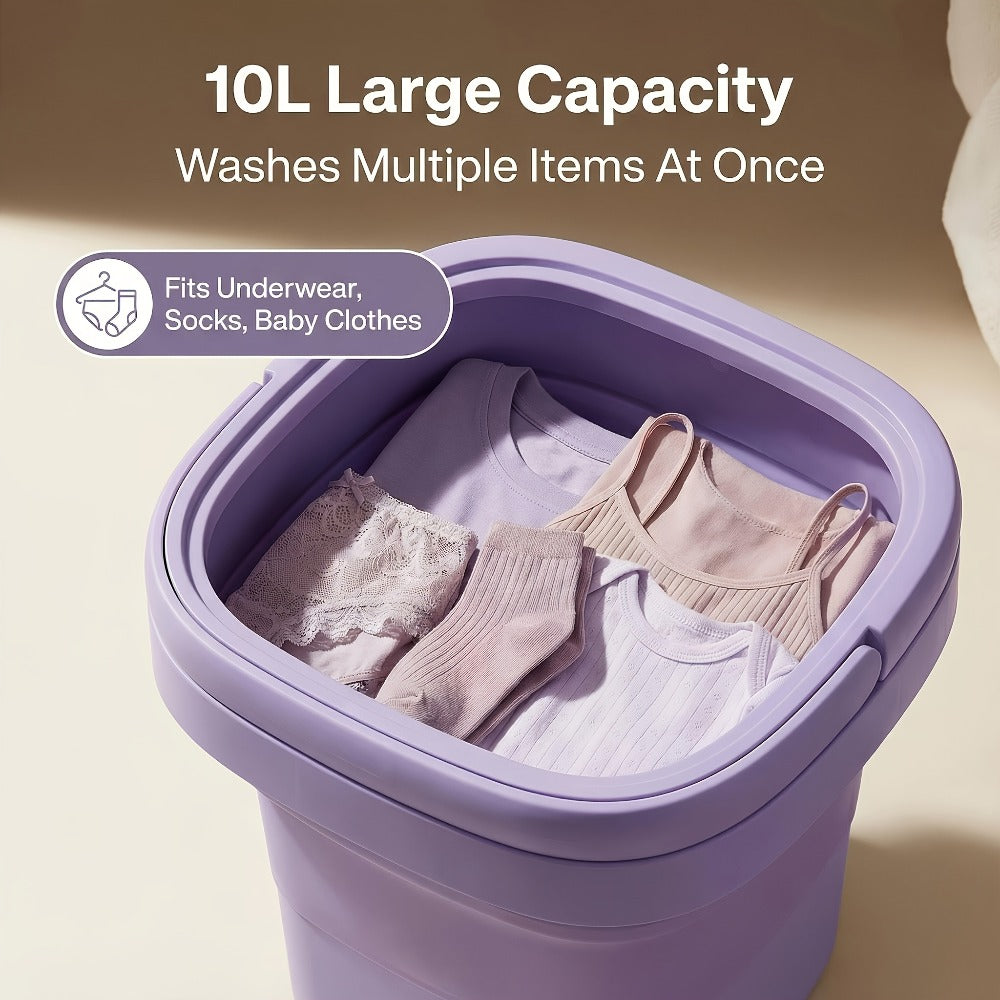 Portable Mini Washing Machine 3 Cleaning Modes | Compact Travel Washer for Underwear Delicates | Space-Saving Laundry Solution for Apartments, RVs, Camping & Dorms