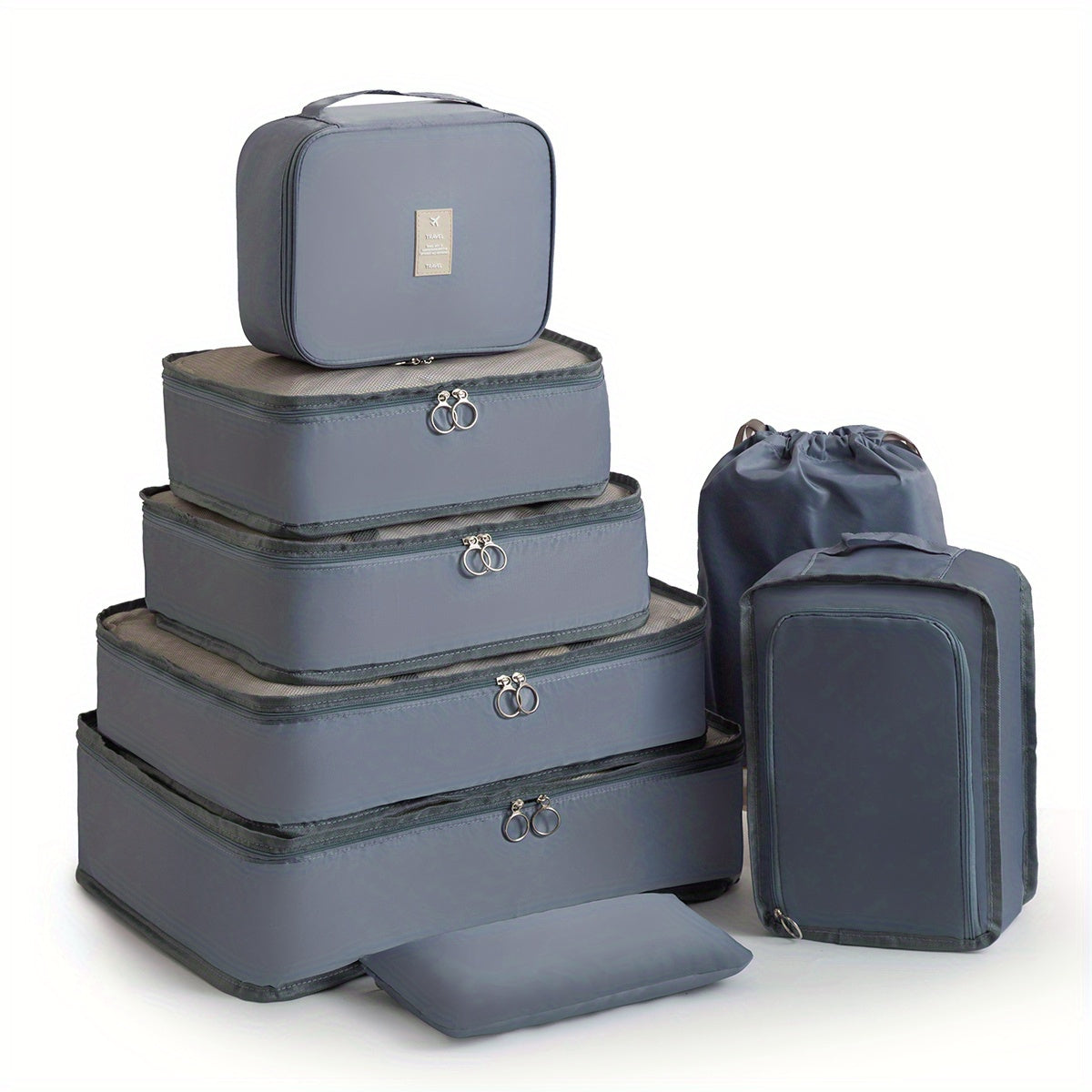 Packing Cubes for Suitcases 8PCS Set Travel Luggage Organizers Compression Bags Clothing Underwear Shoe Bag for Men Women