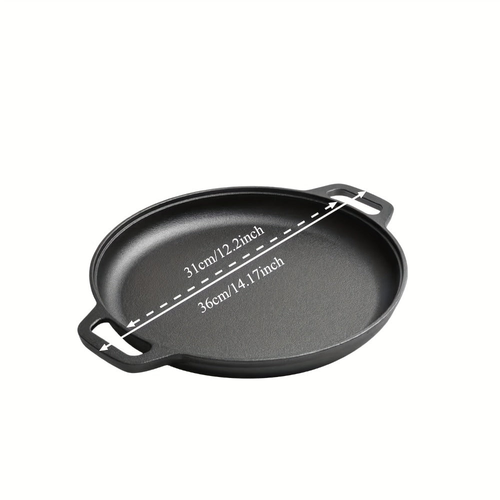 Pre-Seasoned Cast Iron Pan Set - Non-Stick Multifunctional Skillet for Pizza Home Kitchen Outdoor Cooking, Even Heating Compatible with All Stoves, 1/2/3 Piece Options