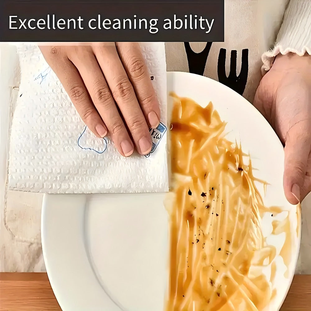 Reusable Kitchen Paper Towels 800 Times Use Washable Non-Stick Oil Degreasing Cleaning Cloth Wet Dry Dual-Use Lazy Rag for Home Kitchen Household