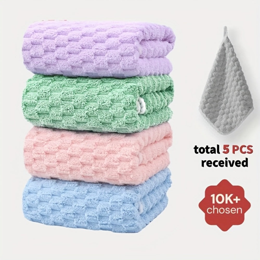 Waffle Weave Bath Towels Set 4 Pack or 8 Pack - Ultra Soft Super Absorbent Quick Dry Microfiber Moire Textured Towels | Spa Gym Travel Daily Use | Multi-Color Sets Gray Pink Blue Beige Gift Set