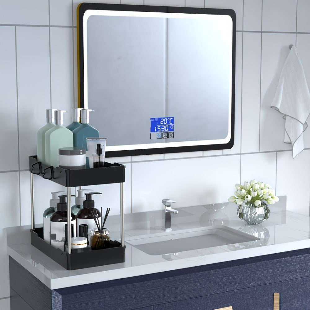 Under Sink Organizer 3-Pack 2-Tier Storage Rack ¨C Bathroom Cabinet Organizer for Toiletries Cleaning Supplies Kitchen Spices