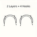 Wall Mounted Towel Rack with Hooks 6pcs Iron Hanging Rack Set Multi-Layer Wall Storage Organizer for Bathroom, Bedroom & Kitchen ¨C Easy Install, Clothes & Towel Hanger