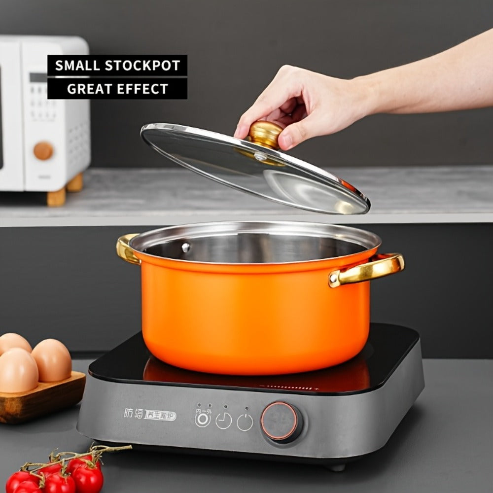 Non-Stick Cookware Set Pots and Pans 10 & 12 Piece ¨C Heat-Resistant Frying Pan, Saucepan & Stewpot | Honeycomb Coating Stainless Steel Kitchen Cooking Set for All Stoves | Stylish Durable Multifunctional