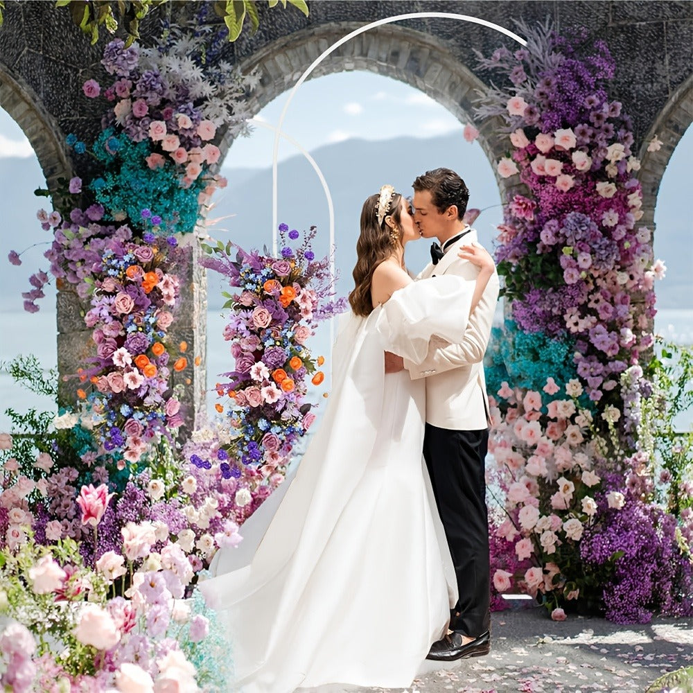 Metal Round Wedding Arch Backdrop Stand - Circular Balloon Arch Kit for Wedding, Birthday Party, Graduation & Ceremony Decoration (1-2 Pcs, No Balloons)