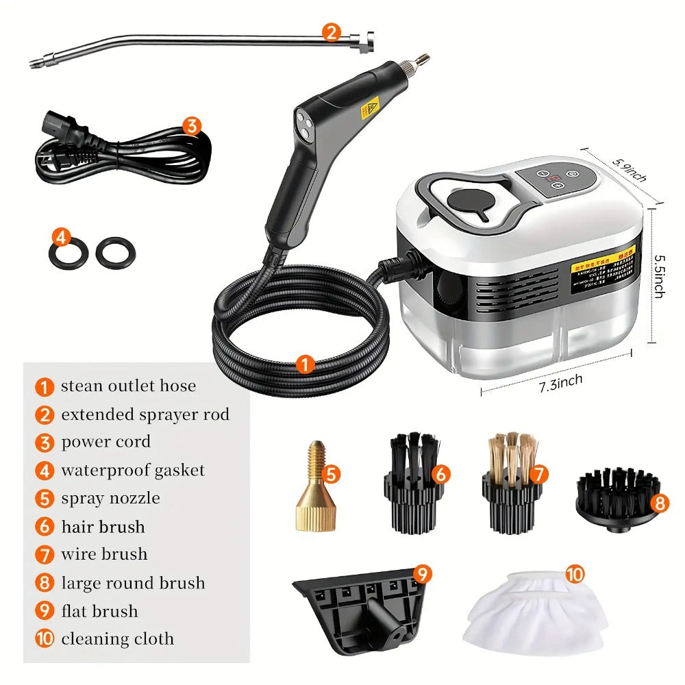 Portable Steam Cleaner High Pressure High Temperature with 3 Brush Heads Handheld Steam Cleaner for Bathroom Kitchen Furniture Car Home Cleaning Grout Tile Sofa Mattress Gift for Mom