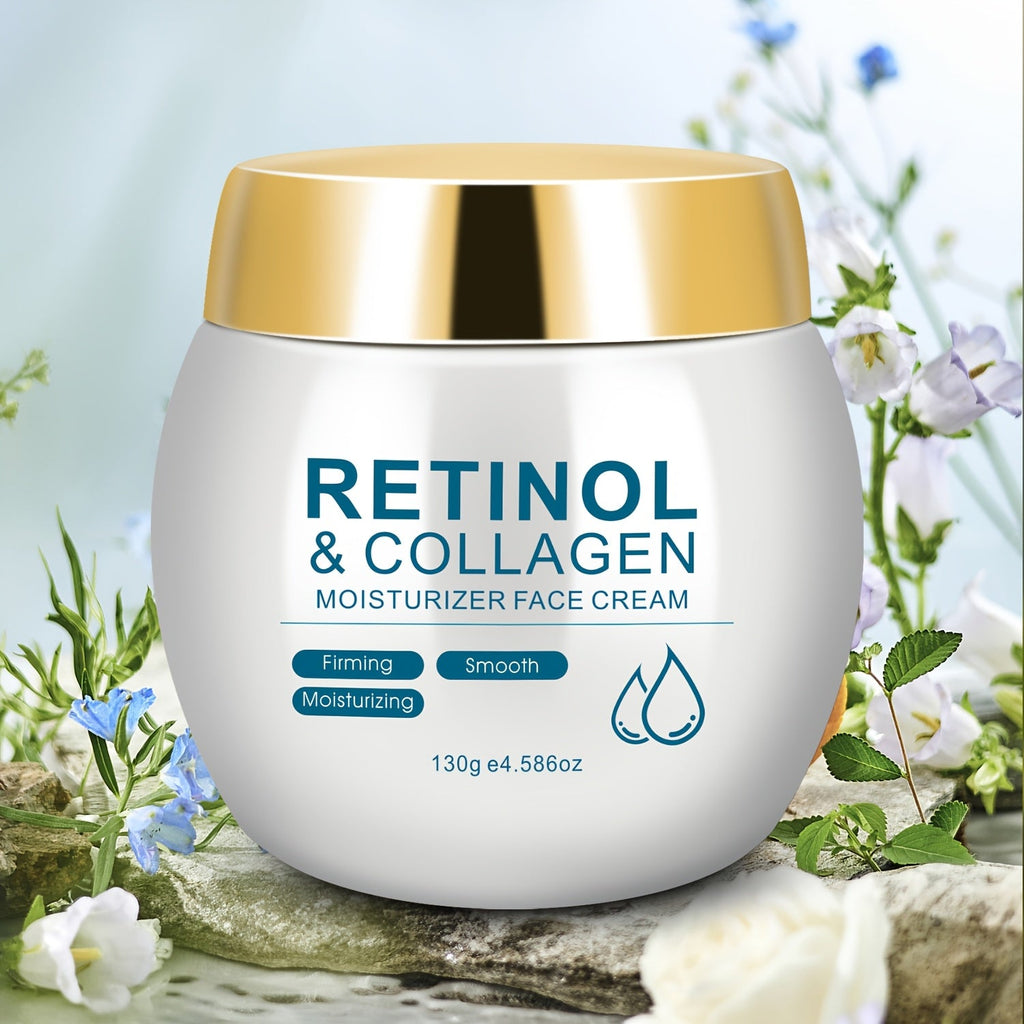 Retinol & Collagen Moisturizer Face Cream with Hyaluronic Acid & Vitamin E, Hydrating Firming Anti-Aging Day & Night Cream for All Skin Types, Hypoallergenic Neck & Face Moisturizer ¨C 130g