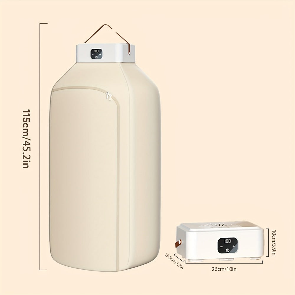 Portable Electric Clothes Dryer 600W Dual Mode Warm Hot Air Timer 1H 2H 8H Compact Mini Dryer Machine with Dryer Bag for Apartments Dorms RVs Travel Small Spaces