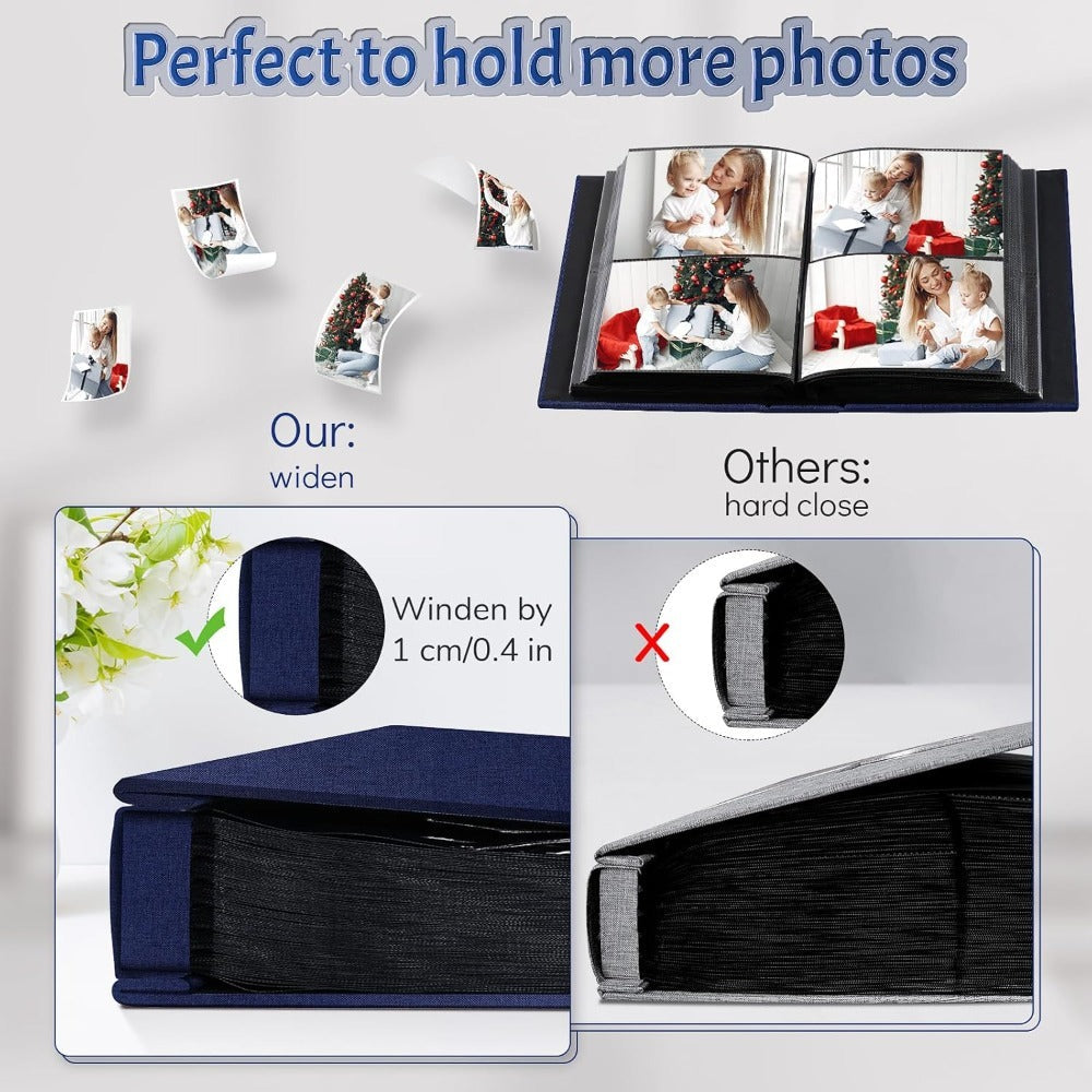 Photo Album 4x6 200 & 1000 Pockets with Label ¨C Linen Hardcover Memory Book for Wedding, Baby, Travel, Anniversary, Birthday & Graduation Gifts