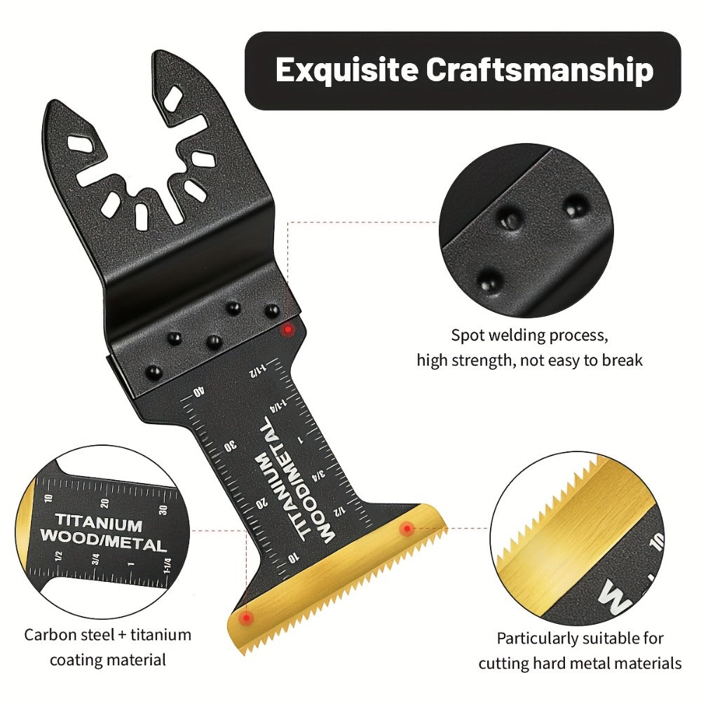 Titanium Oscillating Multi Tool Blades Universal Quick Release Saw Blades Set for Cutting Metal Nails Wood Plastic Compatible with Major Brands 18 28 50 Piece Options