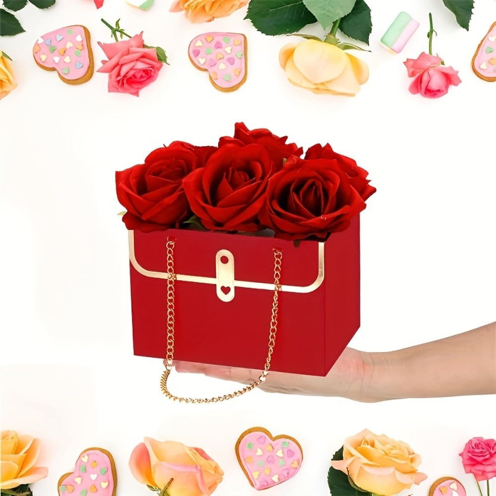 Paper Flower Bouquet Gift Bags with Metal Chain Handle Bulk ¨C 12/24/36/48 Pcs Tote Bags for Wedding Party Birthday Florist Graduation Holiday Colorful Gift Wrapping