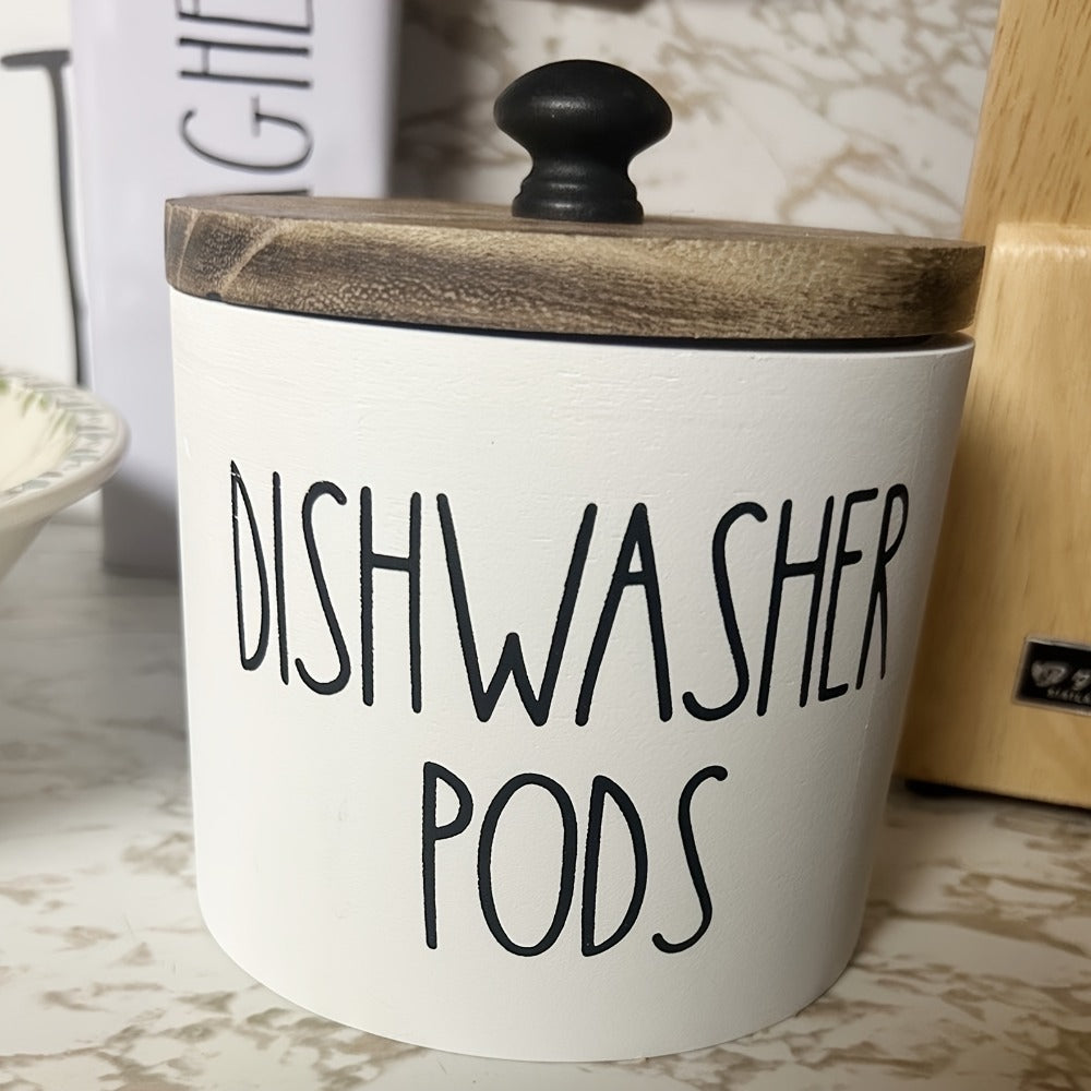 Laundry Ball Holder Round Storage Container | Bohemian Wooden Organizer for Laundry Pods Detergent Dryer Balls ¨C Space-Saving Kitchen Bathroom Farmhouse Decor Countertop Basket