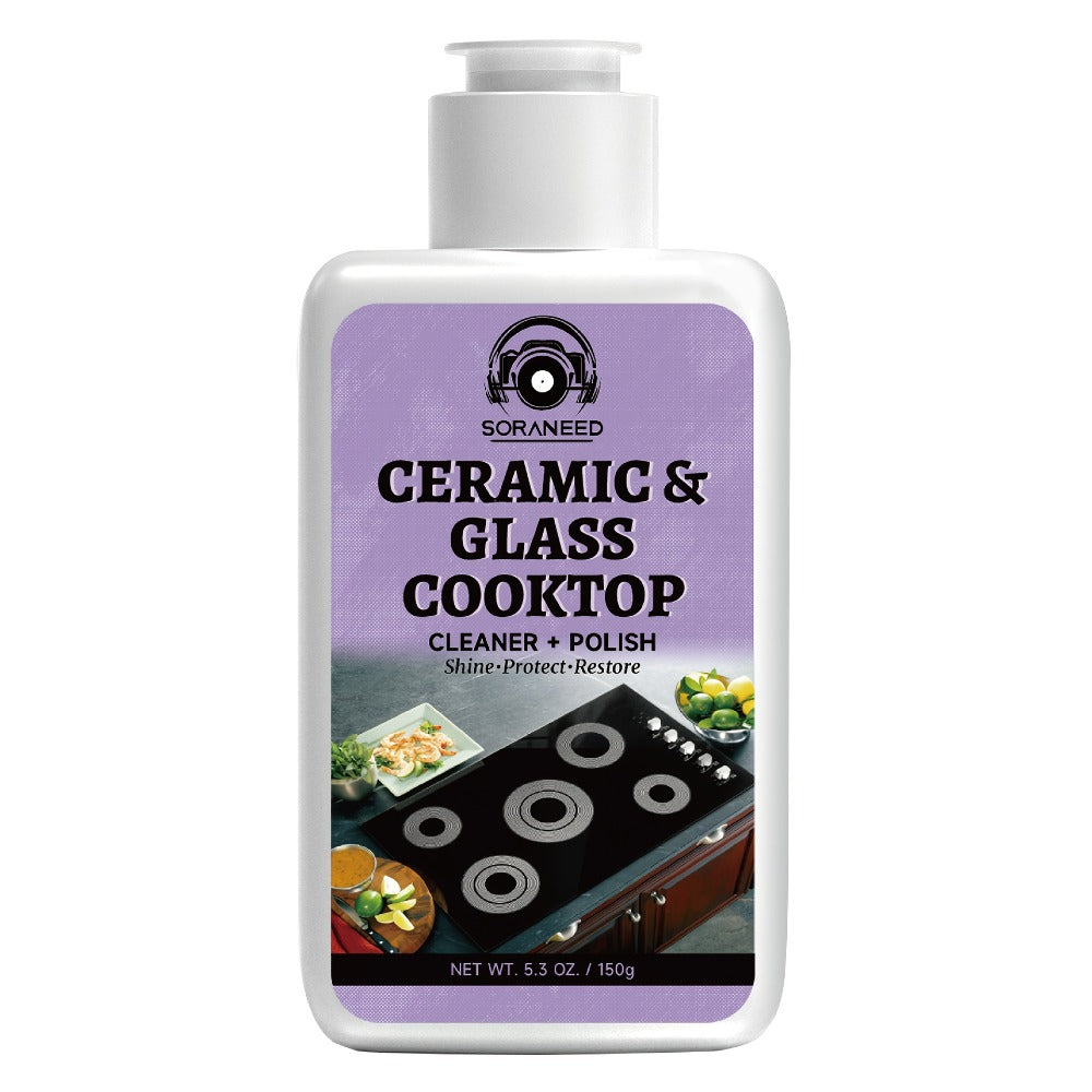 Ceramic Stovetop Cleaner Cream ¨C Heavy Duty Glass Stove Top Cleaning Paste, Removes Burnt-On Grease & Stains, Non-Scratch, Non-Toxic, No Harsh Fumes, Safe for Induction & Electric Cooktops