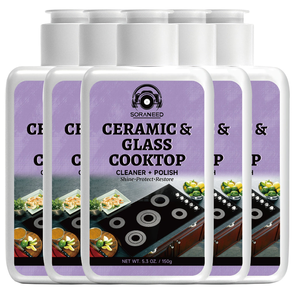 Ceramic Stovetop Cleaner Cream ¨C Heavy Duty Glass Stove Top Cleaning Paste, Removes Burnt-On Grease & Stains, Non-Scratch, Non-Toxic, No Harsh Fumes, Safe for Induction & Electric Cooktops
