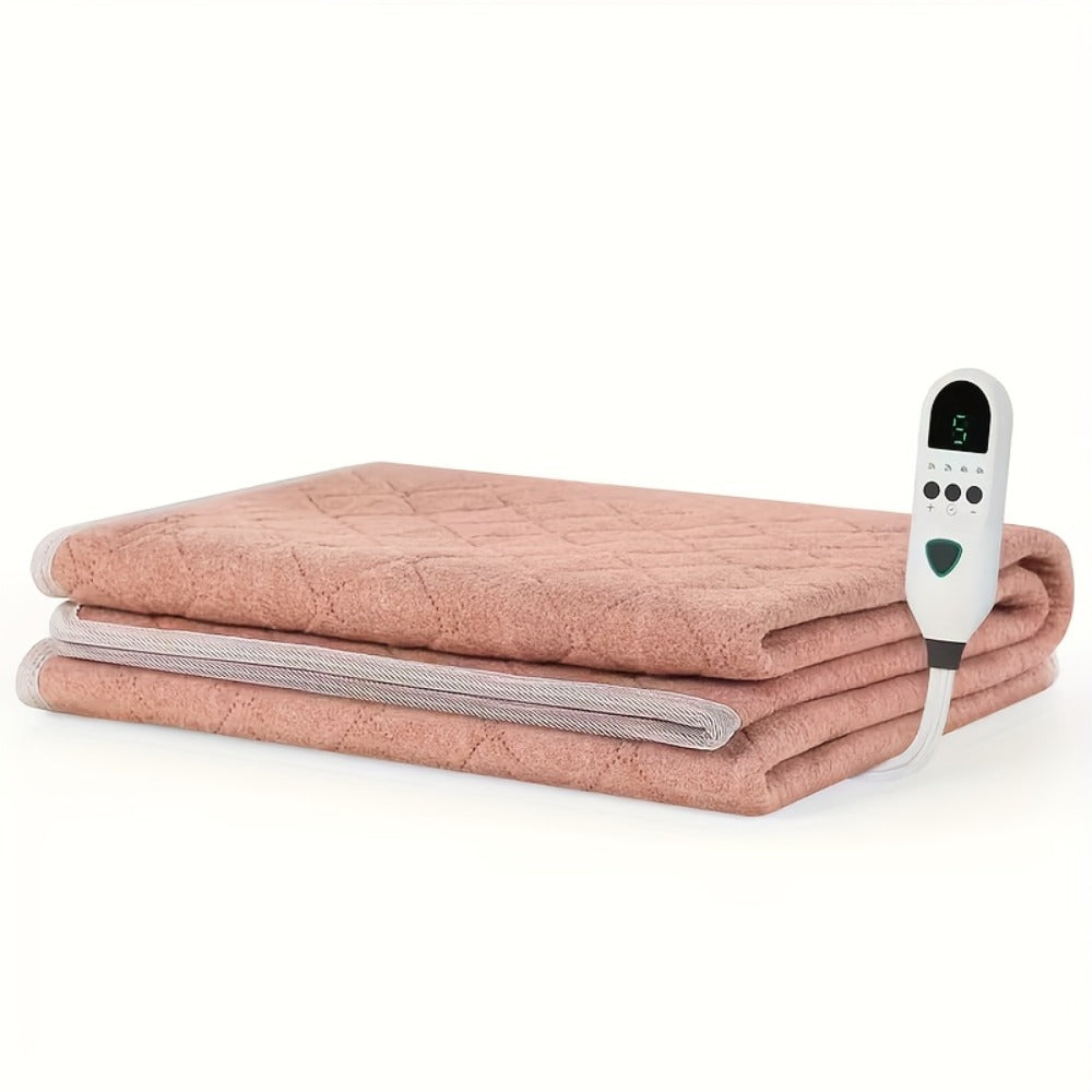 Electric Mattress Pad Heated Bed Warmer 63¡±x31¡± - 9 Heat Settings, 4 Auto Shutoff Modes, Rapid Warming, LED Controller, ETL Certified, Machine Washable, Low EMF, Winter Comfort Gift, Brown & Grey