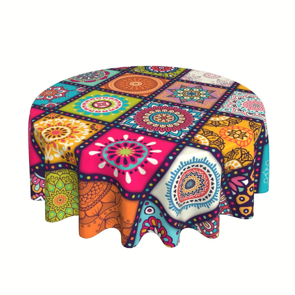Mandala Bohemian Tablecloth Round & Rectangle Colorful Festival Party Table Cover Home Decor