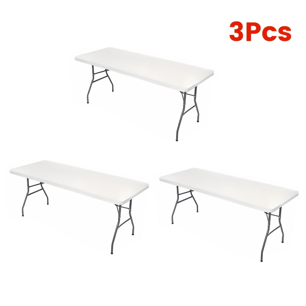 Stretch Table Covers 6Ft Washable Elastic Rectangle Tablecloth for Parties Weddings Picnics Camping, Spandex Polyester Blend, Fits Standard 6 Foot Tables, Set of 3 6 9 or 12, Black White Blue