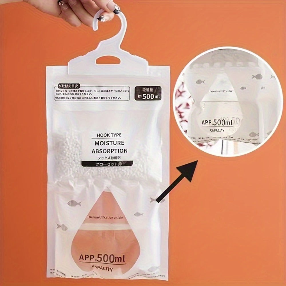 Moisture Absorber Bags 20 Pack Hanging Dehumidifier Bags 90-Day Power-Free Reusable Damp Absorber with Hooks for Wardrobe Bedroom Bathroom Closet