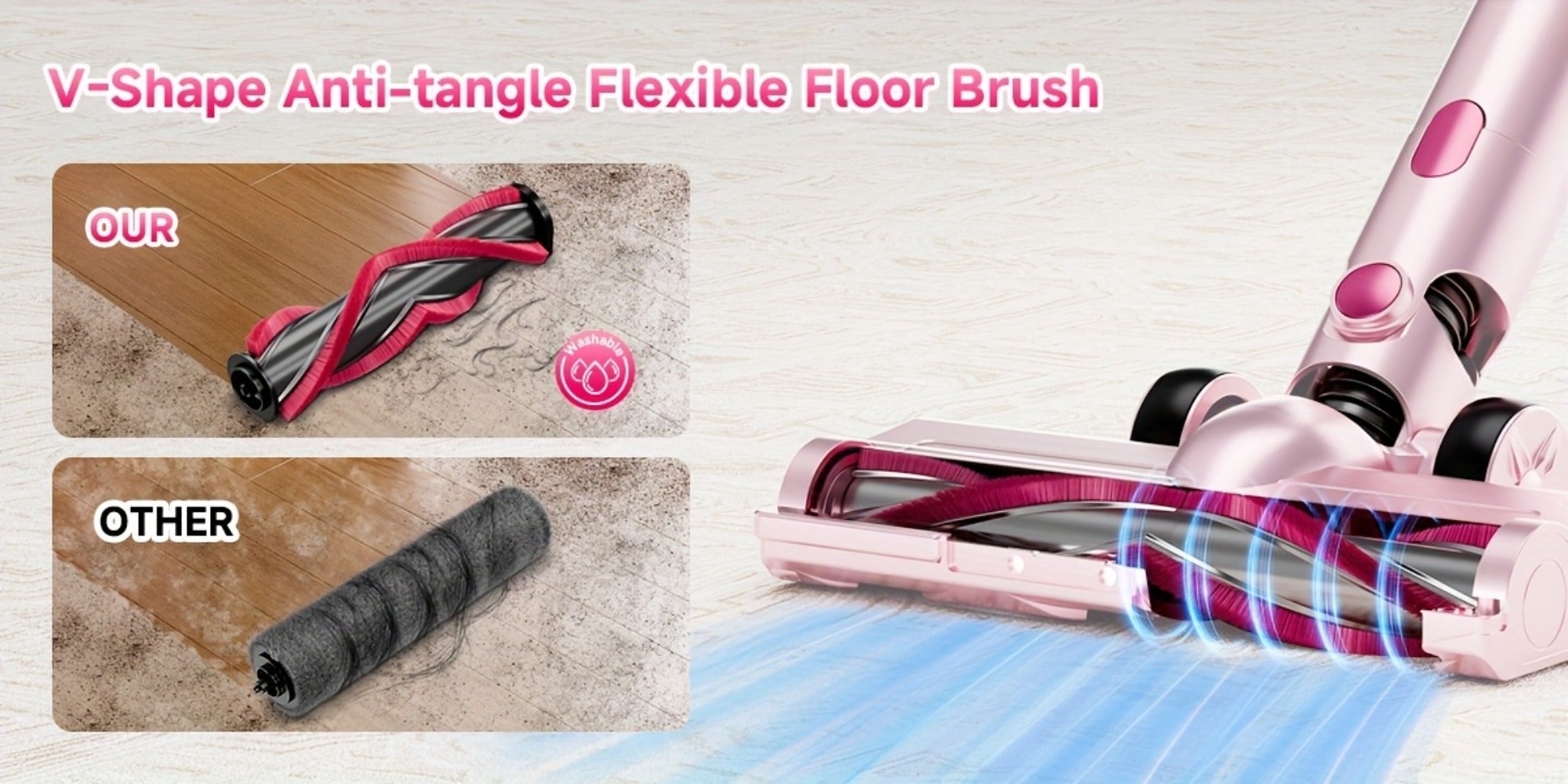 Cordless Vacuum Cleaner 55KPa 8-in-1 Stick Vacuum with LED Light 180¡ã Swivel Lightweight Wireless for Hardwood Carpet Pet Hair Stairs Car Sofa Home Office