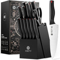 15-Piece Kitchen Knife Set with PP Handle, Professional Chef Knife Set with Block, Stainless Steel Sharp Blade, Ergonomic Non-Slip Handle, Home Cooking & Restaurant Knife Set