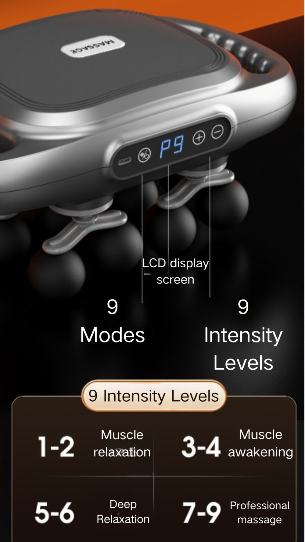 Massage Gun 12 Heads Deep Tissue Percussion Muscle Massager Set for Back Neck Shoulders Legs Foot Pain Relief Quiet Handheld Electric Body Massager