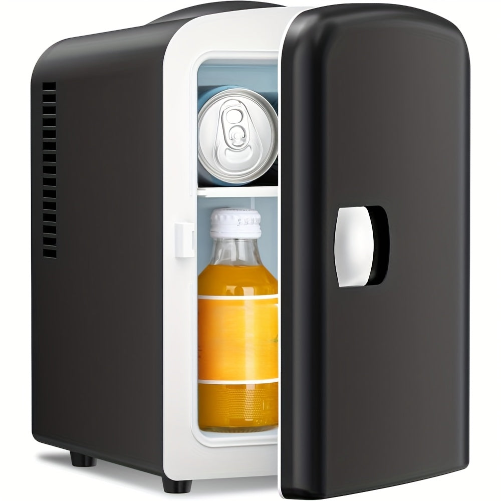 Mini Fridge Skincare Refrigerator 1.06 Gallon Portable - Mini Freezer for Bedroom Dorm Office, Compact Personal Fridge for Skincare Drinks Snacks, White Black