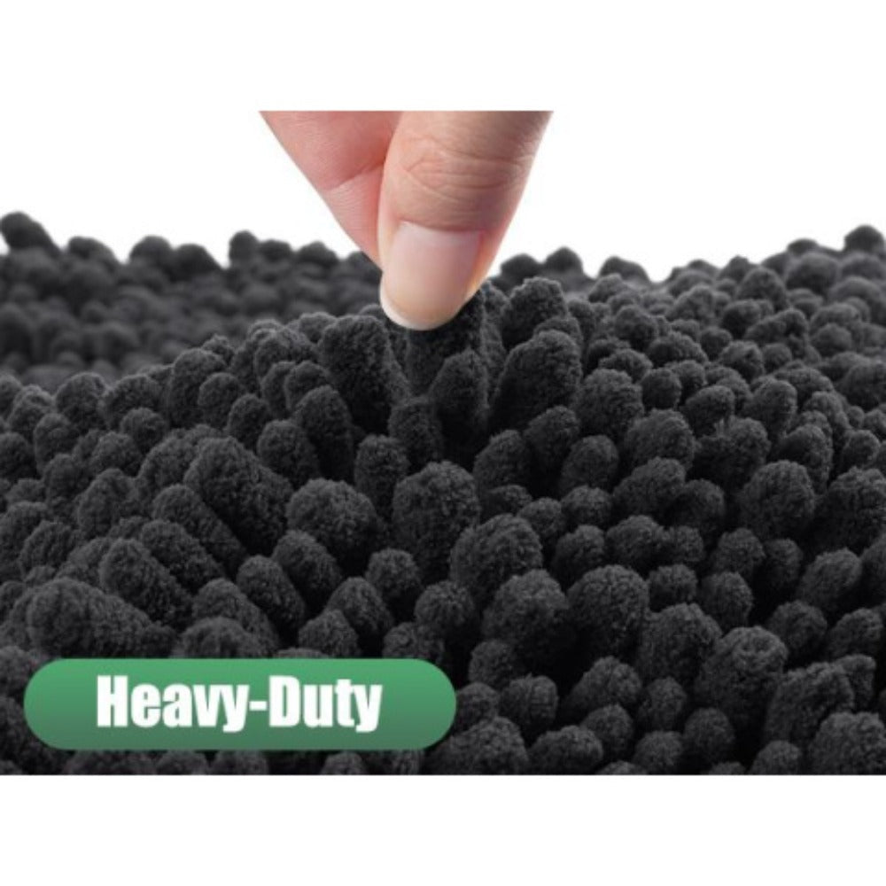 Chenille Doormat Absorbent Non-Slip Washable Indoor Outdoor Mat - Soft Shaggy Entryway Rug for Muddy Paws, Pets & Dogs | Machine Washable Front Door Mat in 18 Colors & 5 Sizes | Anti-Slip Rubber Backing