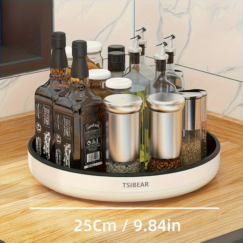 360¡ã Rotating Kitchen Organizer ¨C Multi-Functional Countertop Spice Rack & Cabinet Storage Rack for Cooking Oils, Spice Jars & Pantry Essentials, Space-Saving Turntable Lazy Susan