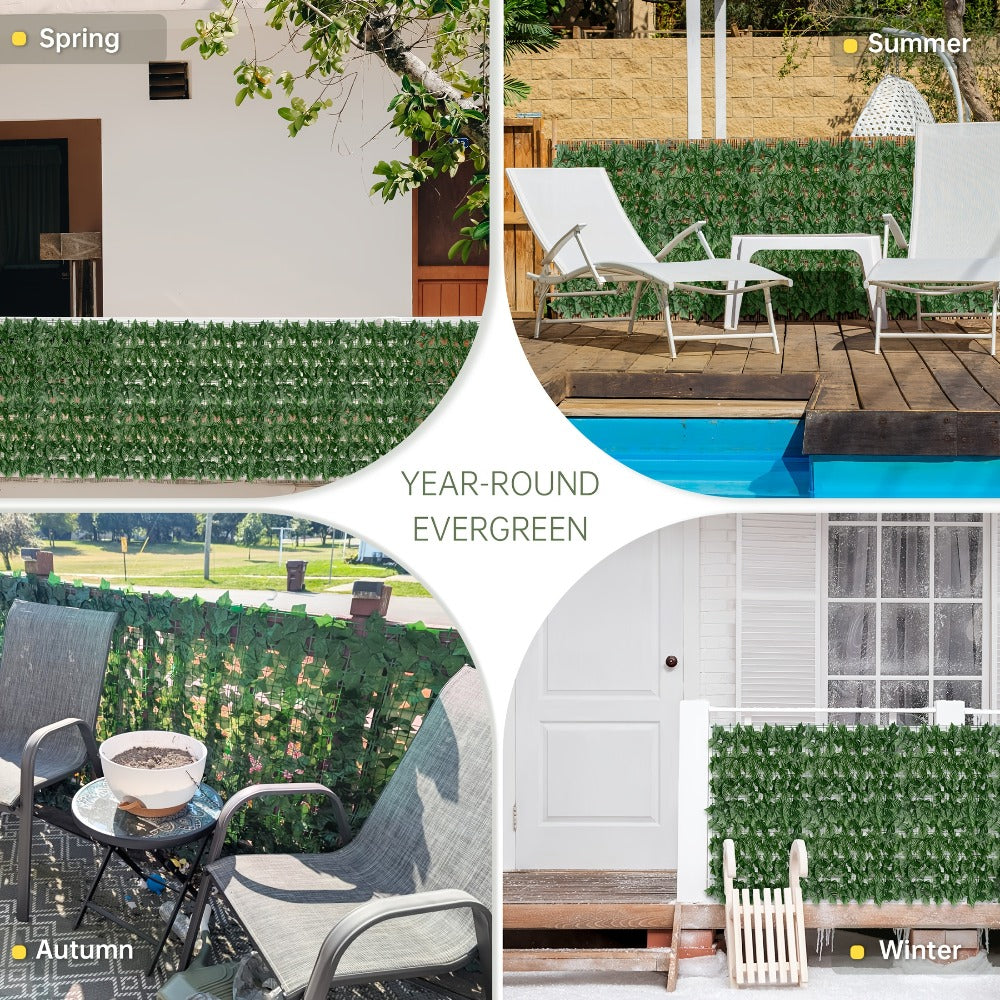 Artificial Ivy Privacy Fence Screen ¨C UV-Resistant Faux Ivy Hedge Panel for Outdoor Patio, Garden, Balcony & Fence Cover | Realistic Greenery Wall Decor | Multiple Sizes Available