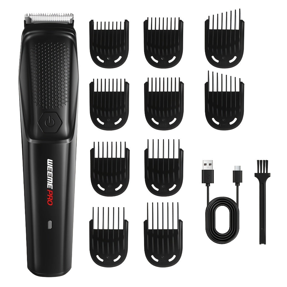 Beard Trimmer for Men - Professional Hair Clipper Electric Razor Zero Gapped T-Blade Edger Liner Cordless Rechargeable Mustache Trimmer Grooming Kit for Body Face Neck Black