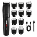 Beard Trimmer for Men - Professional Hair Clipper Electric Razor Zero Gapped T-Blade Edger Liner Cordless Rechargeable Mustache Trimmer Grooming Kit for Body Face Neck Black