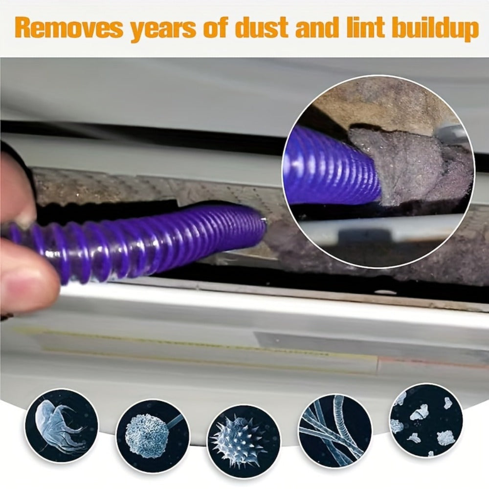 Dryer Vent Cleaner Kit Vacuum Hose Attachment for Dyson V15 V12 V11 V10 V8 V7 V6 ¨C Flexible Lint Remover Dryer Vent Cleaning Brush with Vacuum Attachment, Reduces Fire Hazard