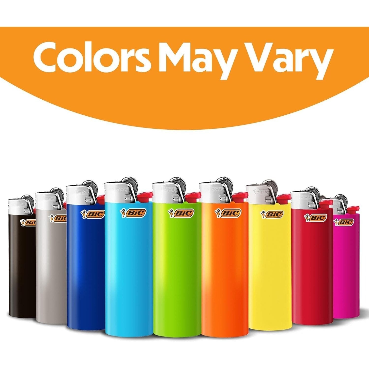 BIC Classic Maxi Pocket Lighters Assorted Colors 8-Count Tray - Reliable Everyday Lighter for Home, Candles, Camping & Outdoor Use