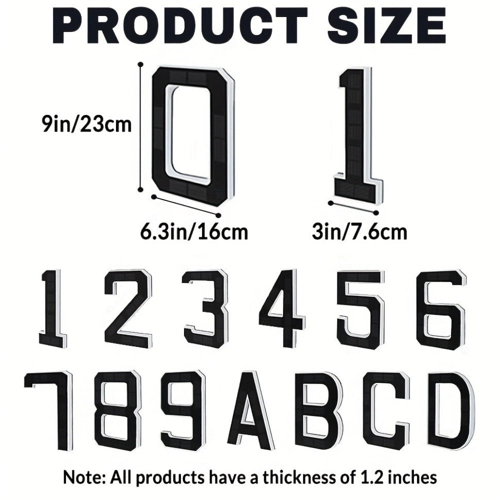 Solar House Numbers 9 Inch Backlit LED Address Sign ¨C Waterproof IP44 Illuminated Number Plaques with Smart Light Sensor for Home Garden Courtyard Modern Decor