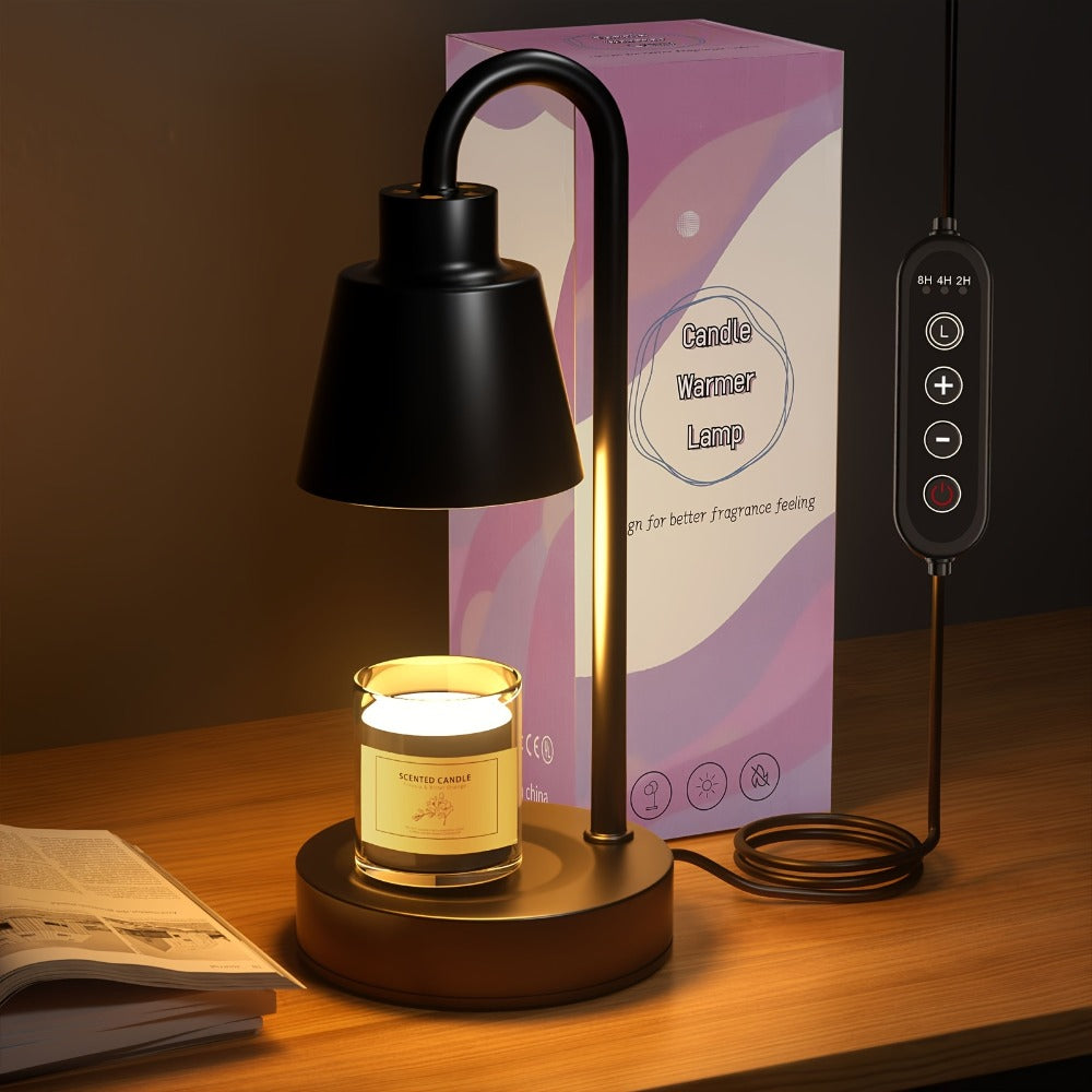 Wax Melt Warmer Lamp 2 Pack Upgraded Height Adjustable with Timer Dimmable Light Polished Metal Finish Electric Candle Jar Warmer for Bedroom Home Decor Cozy Aesthetic Gift for Women Christmas Valentine