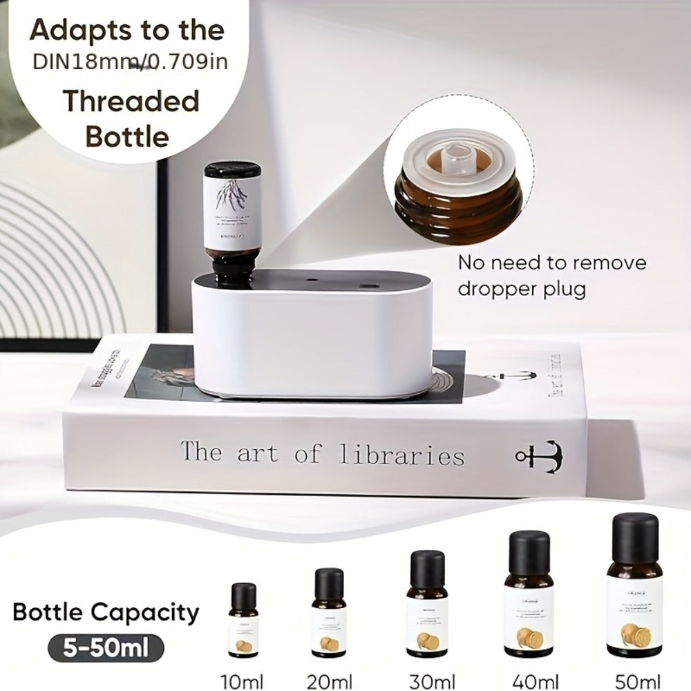 Essential Oil Diffuser Waterless Aroma Diffuser ¨C USB Mini Humidifier, 3 Misting Modes, Color LED Lights, Auto Circulation for Home, Office & Car