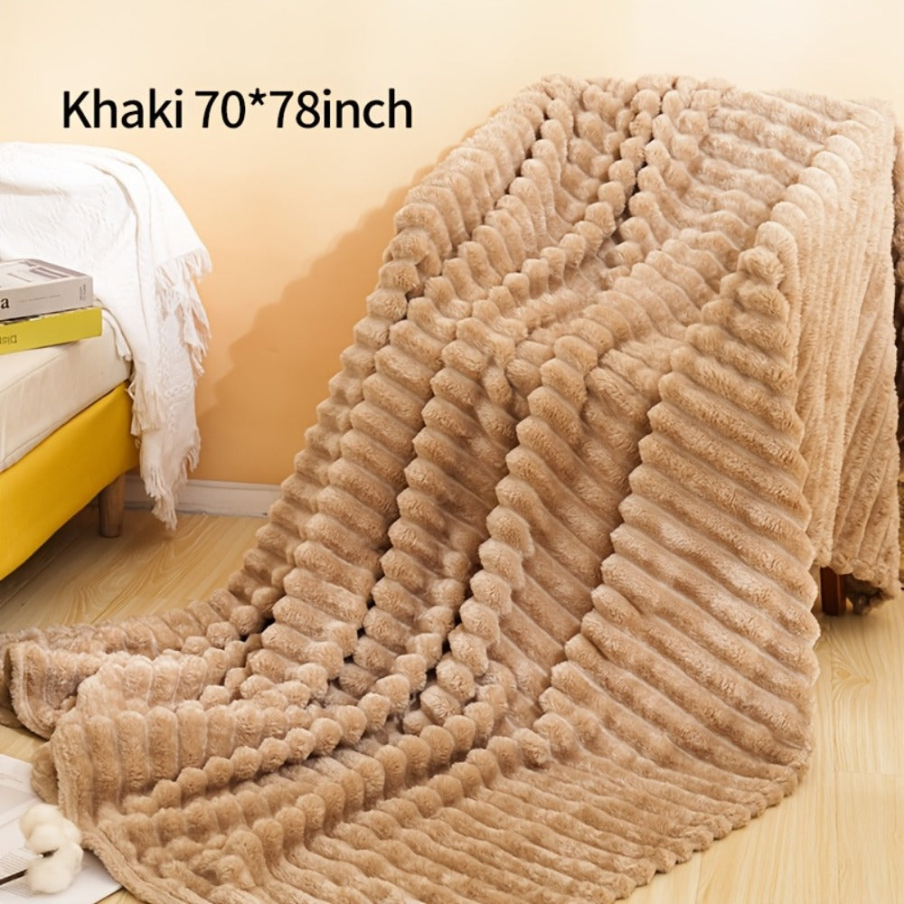 500gsm Heavy Plush Blanket ¨C Ultra Thick Soft Warm Fluffy Blanket for Bed, Sofa & Travel, Baby to Double Size, 5 Colors