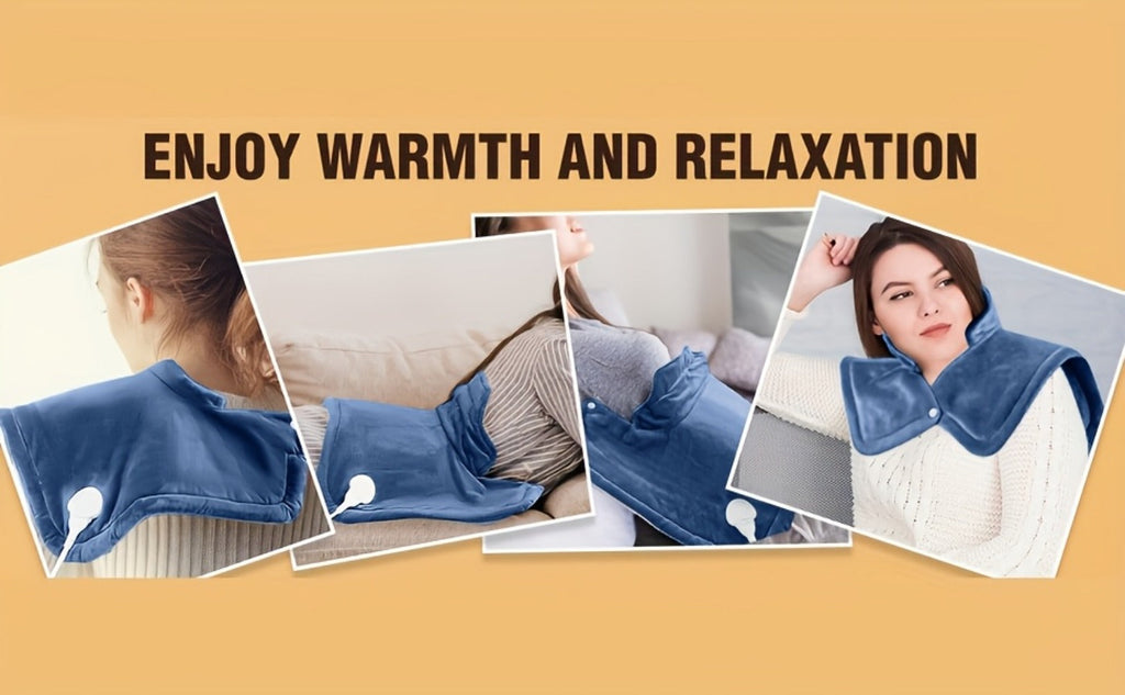 Graphene Heating Shawl Wrap Blanket - Ultra-Soft Coral Fleece Temperature-Regulating Neck Back Shoulder Warmer, Machine Washable Christmas Gift for Women Men Family