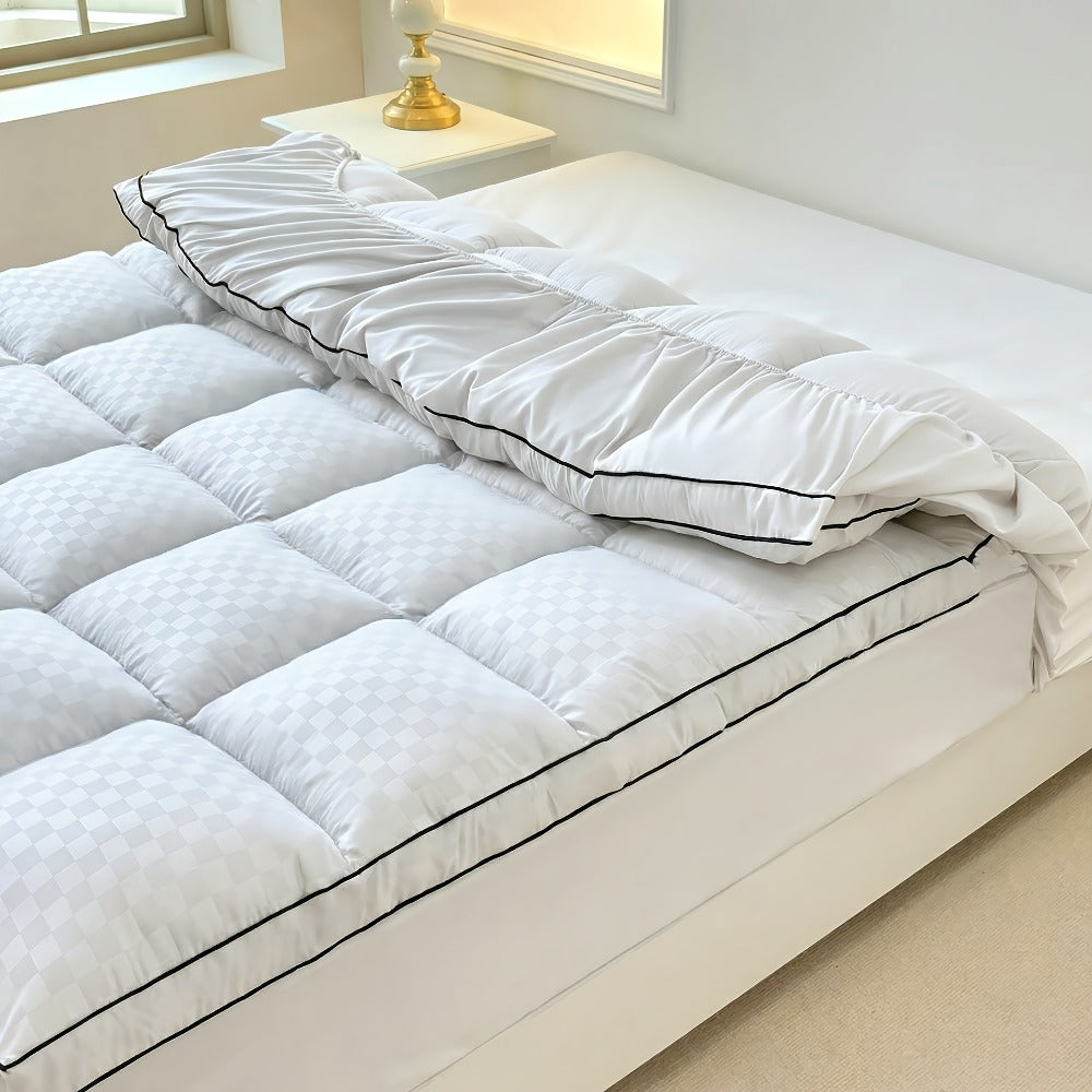 Mattress Topper Pillow Top Quilted Fitted Mattress Protector Cover Deep Pocket Cooling 1000GSM Twin Full Queen King