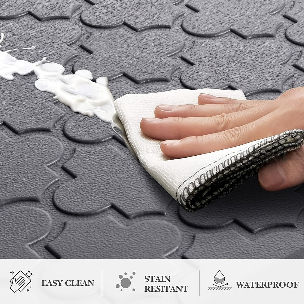 Anti-Fatigue Kitchen Floor Mat ¨C Cushioned PVC Foam Non-Slip Ergonomic Standing Mat for Kitchen, Office, Sink & Laundry, 2 Sizes ¨C Gray & Black