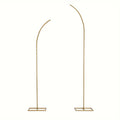 Balloon Arch Stand Set of 2 - Metal Gold Curved Top Wedding Arch Frame 6Ft & 8Ft, Backdrop Stand for Wedding Ceremony Birthday Baby Shower Bridal Anniversary Party Floral Decoration