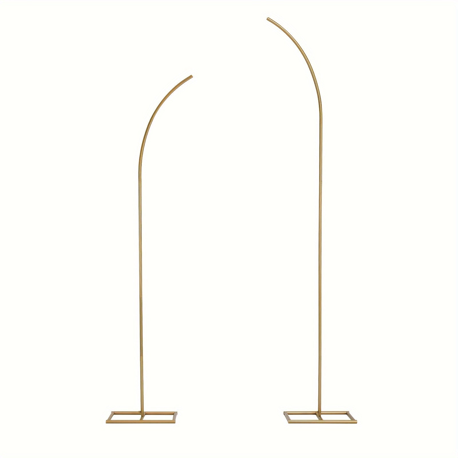 Balloon Arch Stand Kit Metal Wedding Arch Frame 6ft & 8ft Backdrop Stand Set of 2 Golden Curved Top for Birthday Party Bridal Shower Anniversary Ceremony Floral Decoration