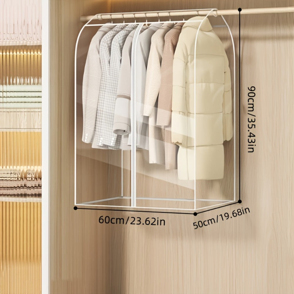 Garment Bag Transparent Hanging Clothes Dust Cover with Zipper, Thickened Waterproof & Washable Storage Bag for Coats, Dresses & Suits ¡ª Clear Closet Organizer, Multiple Sizes