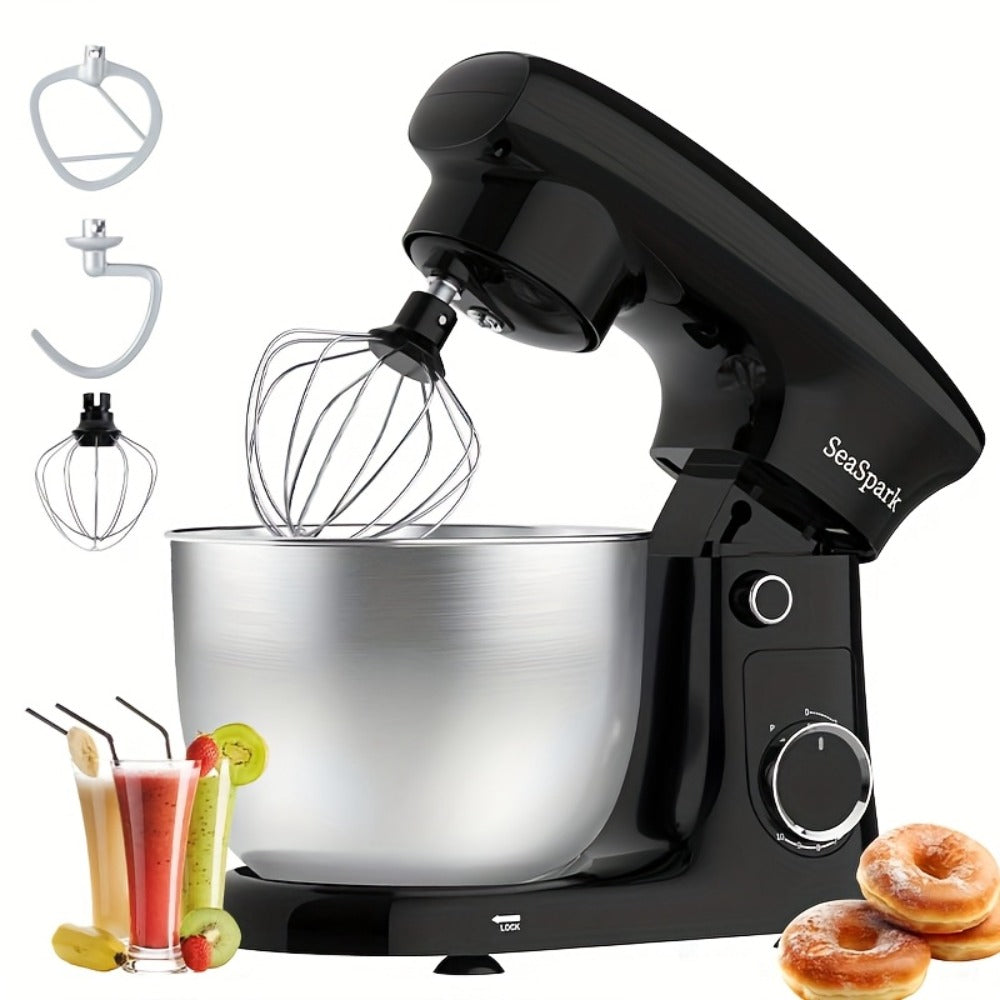 3-in-1 Stand Mixer 10-Speed Tilt-Head with Pulse - 5.5QT Stainless Steel Bowl Kitchen Mixer with Dough Hook, Flat Beater & Egg Whisk, Spatula Included, 5L Capacity, Red, Black, Silver
