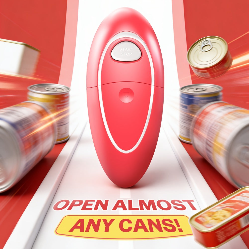 Electric Can Opener One Touch Automatic ¨C Smooth Edge Safety Cut, Hands-Free Operation, Portable Cordless Design for Kitchen & Outdoor, Easy for Seniors & Arthritis Sufferers